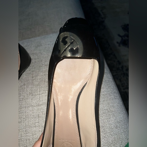 Tory Burch Square Toe Logo Soft Patent Flat - Picture 9 of 16